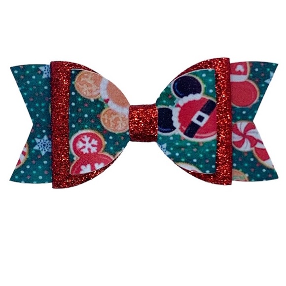 Other - Girls Hair Bow Sparkling Mickey Christmas